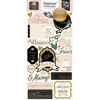 Echo Park Wedding Day Sticker - Chipboard Phrases